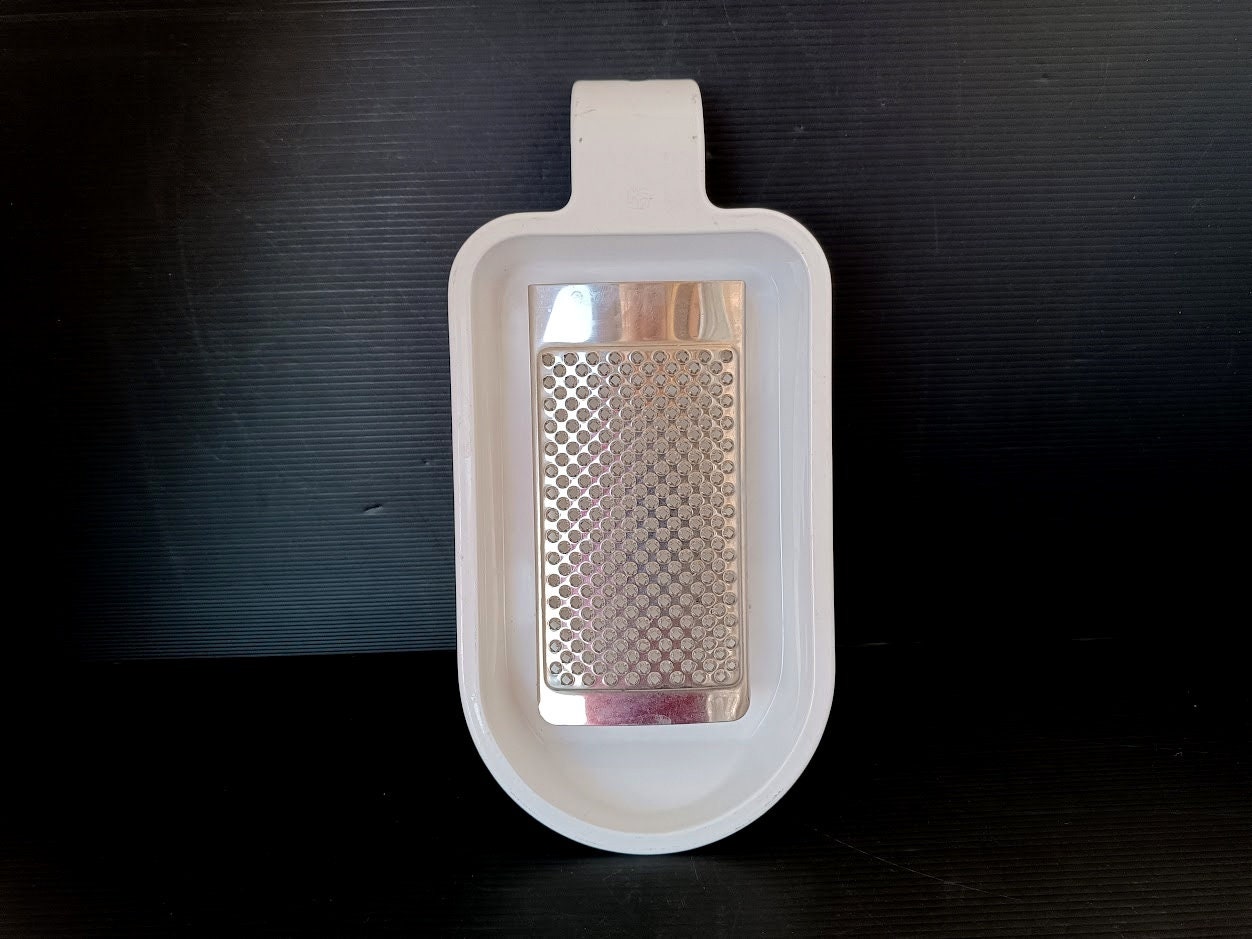 Italian Vintage Inox Cheese Grater for Parmesan. Cheese Holder Bowl
