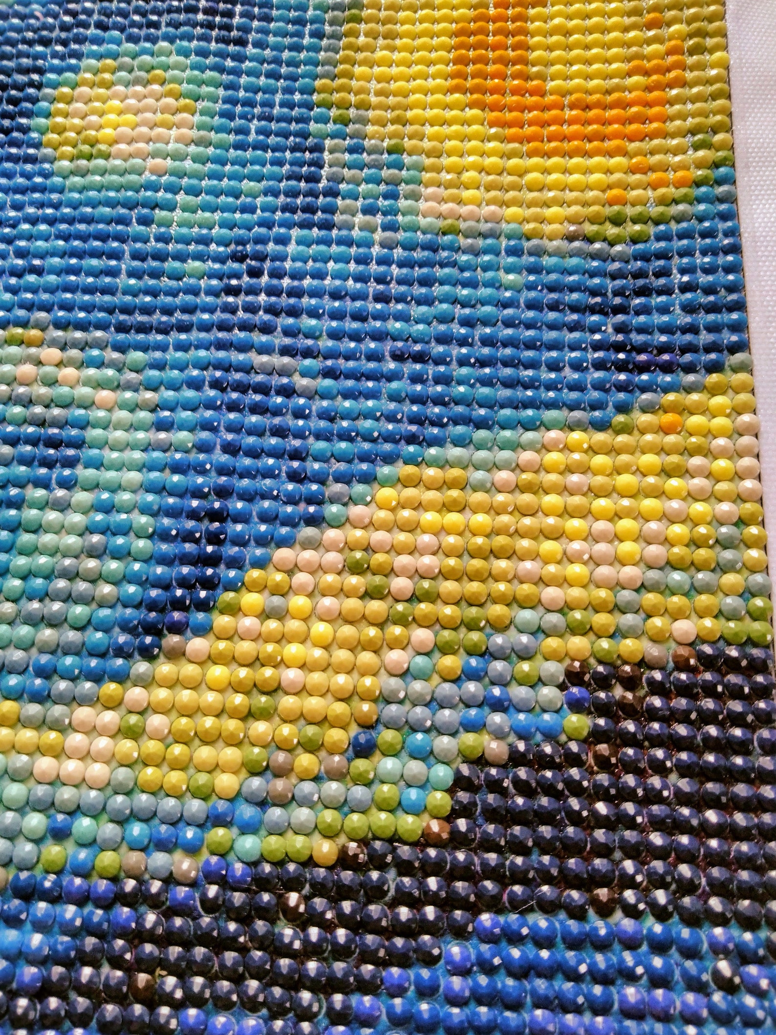 Finished Diamond Painting of Starry Night by Vincent Van Gogh. Etsy