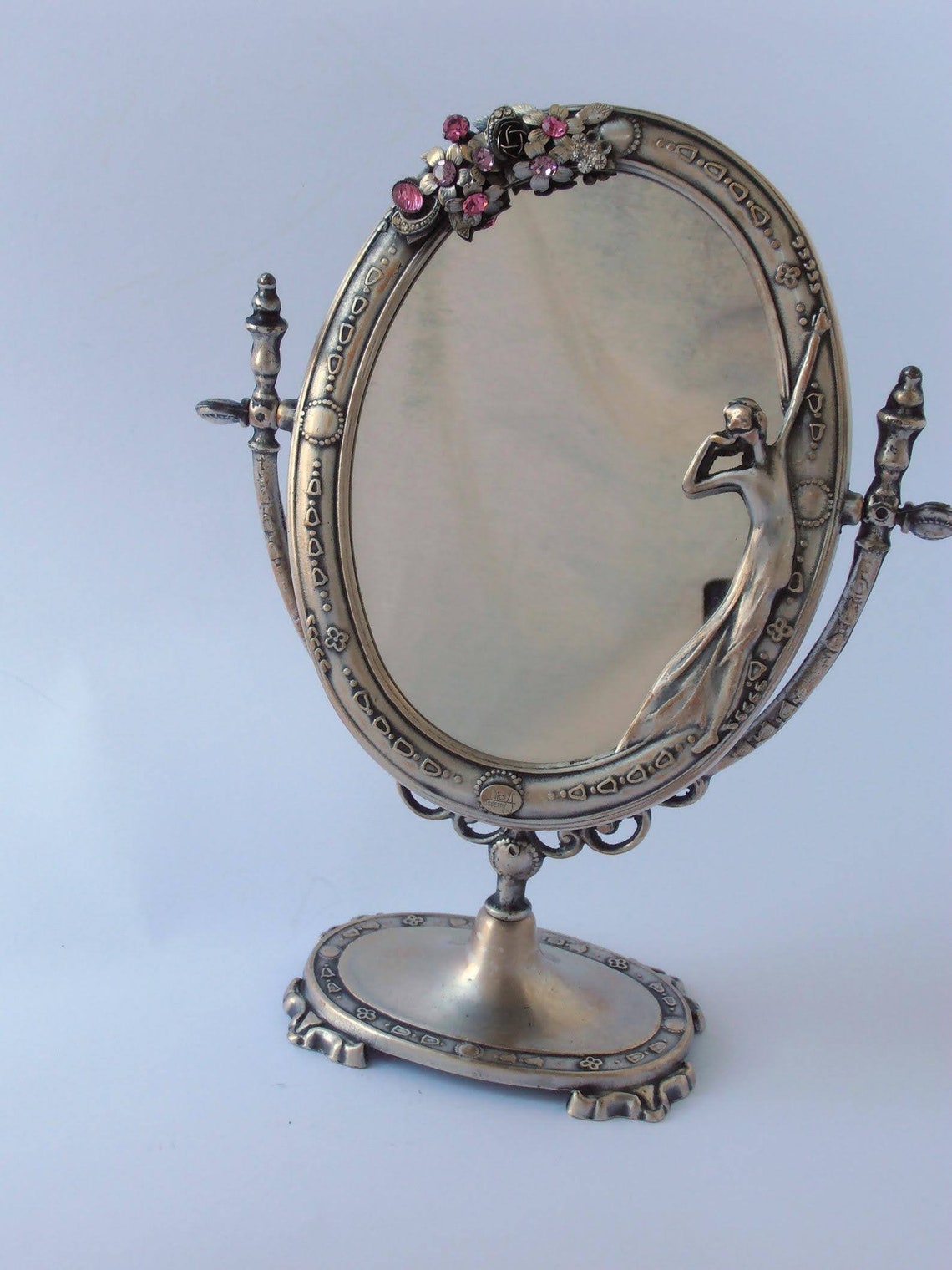 Rare vintage small table mirror by Nickla Oggetti in a Etsy
