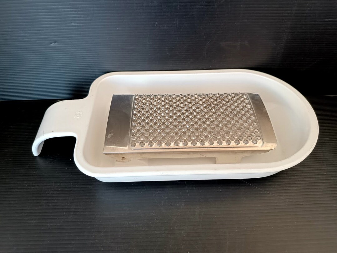 Italian Vintage Inox Cheese Grater for Parmesan. Cheese Holder Bowl