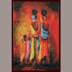 Finished 5d diamante painting ready for framing. Diamond embroidery art mosaic. Handmade wall hanging picture. Mosaic painting.