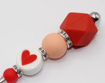 Love is Peachy glam Beaded Cookie Scribe Tool - Royal Icing Decorating Needle