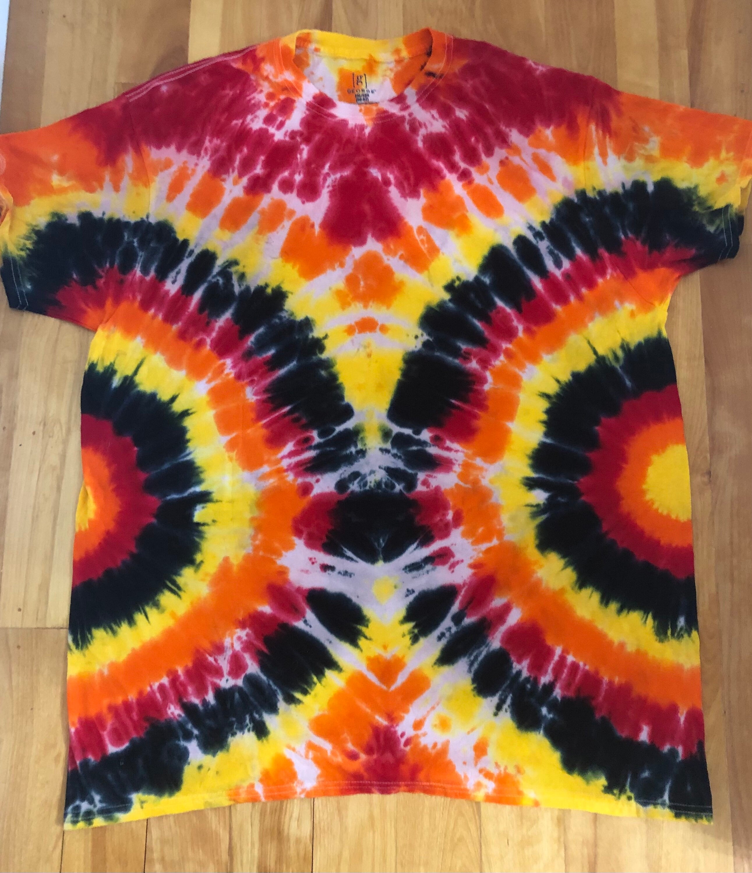 2XL Tie Dye Fiery Fire Colors Red Orange Yellow Black Lava | Etsy