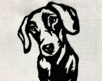 Disegno per ricamo a macchina bassotto Modello per ricamo a macchina per cani File digitale