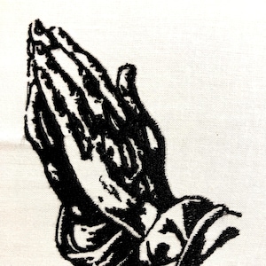 Praying Hands Machine Embroidery Pattern Religious Embroidery Design Digital File