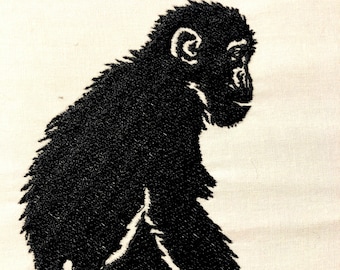 Monkey Machine Embroidery Pattern Jungle Embroidery Design Digital File
