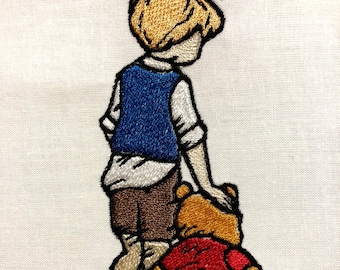 Winnie the Pooh Christopher Robin Machine Embroidery Pattern Embroidery Design Digital File