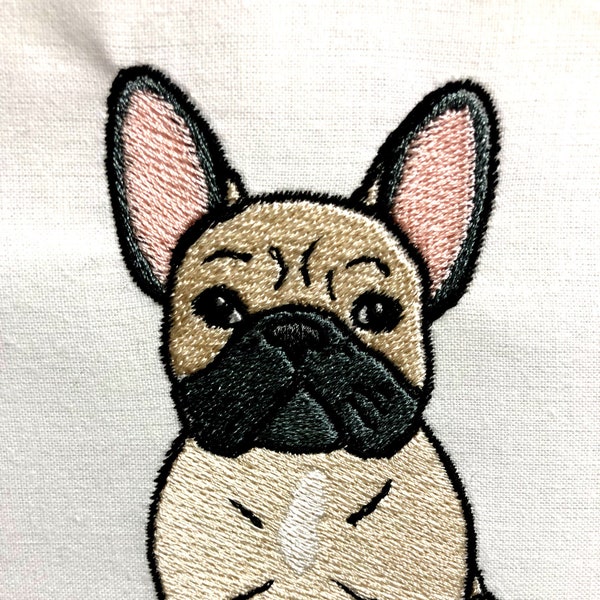 French Bulldog Machine Embroidery Design Dog Embroidery Pattern Digital File