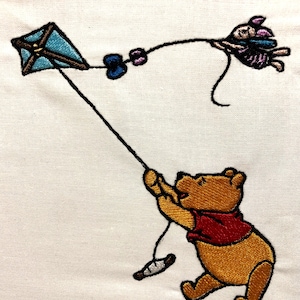 Winnie the Pooh Flying Kite Machine Embroidery Pattern Embroidery Design Digital File