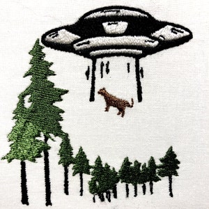 UFO Cow Machine Embroidery Pattern Embroidery Design Digital File