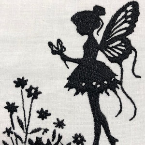 Fairy with Flowers Embroidery Pattern Embroidery Design Digital File