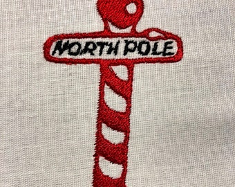 North Pole Machine Embroidery Pattern Christmas Embroidery Design Digital File