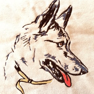 German Shepherd Machine Embroidery Pattern Dog Embroidery Design Digital File