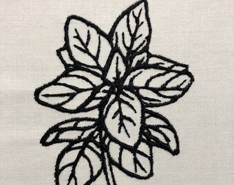 Basil Machine Embroidery Pattern Embroidery Design Digital File