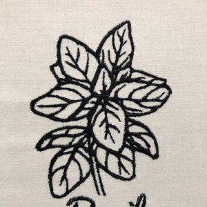 Basil Machine Embroidery Pattern Embroidery Design Digital File
