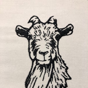 Goat Face Machine Embroidery Pattern Embroidery Design Digital File