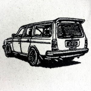 1993 Volvo 240 Estate Machine Embroidery Pattern Volvo Embroidery Design Digital File