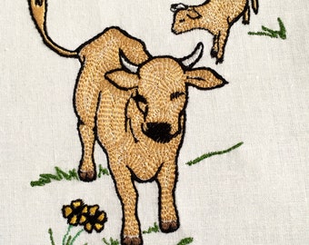 Kühe auf der Weide Maschinenstickerei Muster Stickmuster Digitale Datei