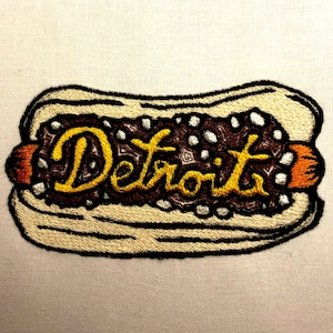 Detroit Coney Dog Machine Embroidery Pattern Detroit Embroidery Design Digital File