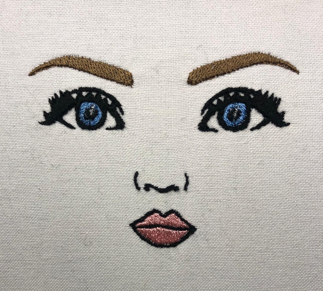 Clara Rag Doll Face Machine Embroidery Patterns Doll Embroidery Design ...