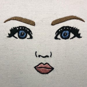 Clara Rag Doll Face Machine Embroidery Patterns Doll Embroidery Design Digital File