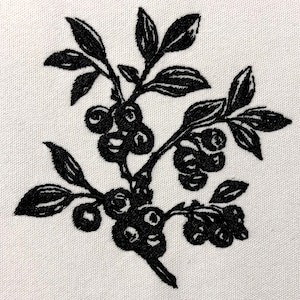 ブルーベリーの刺繍パターン 刺繍デザイン デジタルファイル