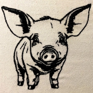 Little Pig Machine Embroidery Pattern Farm Animals Embroidery Design Digital File