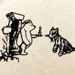 Winnie and Tigger Outline Machine Embroidery Pattern Embroidery Design Digital File
