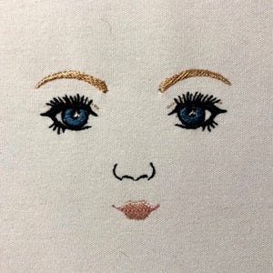 Zadie Rag Doll Face Machine Embroidery Patterns Doll Embroidery Design Digital File