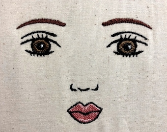 Rag Doll Face Machine Embroidery Patterns Doll Embroidery Design Digital File