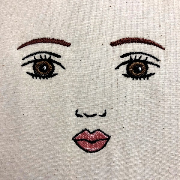 Rag Doll Face Machine Embroidery Patterns Doll Embroidery Design Digital File