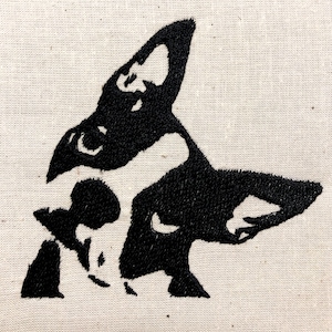 Boston Terrier Machine Embroidery Pattern Dog Embroidery Design Digital File