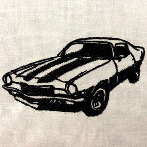 Chevy Camaro Z28 Machine Embroidery Pattern Vintage Car Embroidery Design Digital File