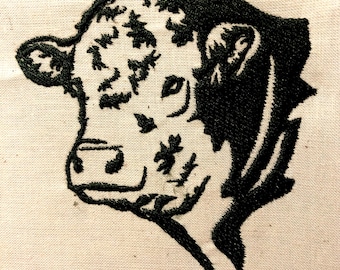 Hereford Cow Machine Embroidery Pattern Dairy Farm Embroidery Design Digital File