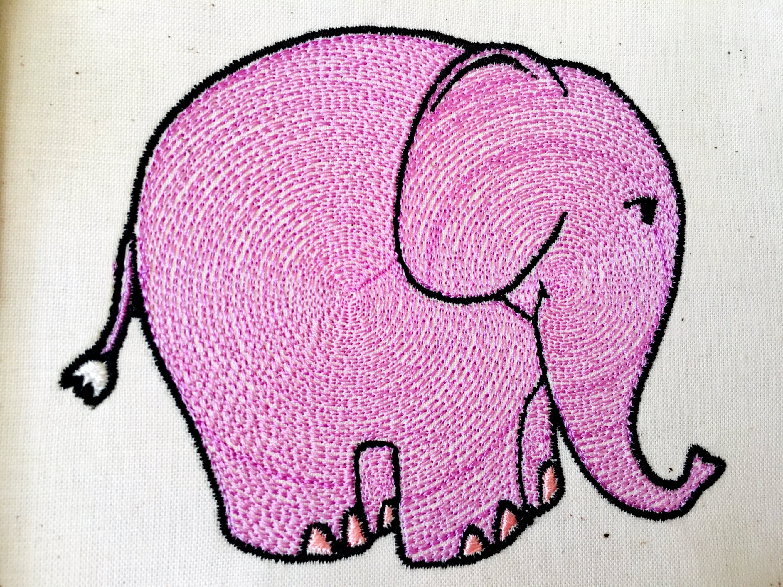 Pink Elephant Machine Embroidery Pattern Elephant Embroidery Etsy