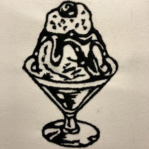 Ice Cream Sundae Machine Embroidery Pattern Sundae Embroidery Design Digital File