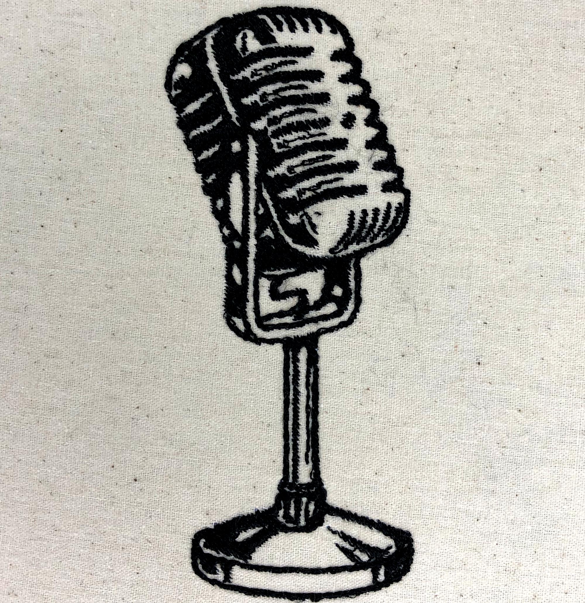 Studio Mic Patterns Microphone Machine Embroidery Pattern Podcast Embroidery Design Digital ...