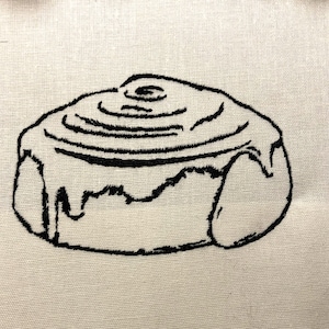 Cinnamon Roll Outline Machine Embroidery Pattern Embroidery Design Digital File