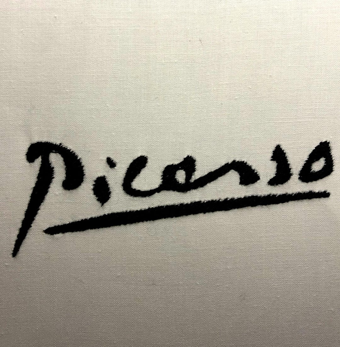 Picasso Signature Picasso Signature Machine Embroidery Pattern Pablo Picasso Embroidery ...