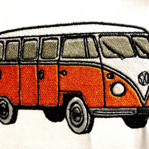 Vintage Volkswagen Bus Machine Embroidery Pattern Embroidery Design Digital File
