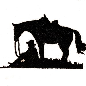 Horse and Cowboy Embroidery Design Western Machine Embroidery Pattern Digital File