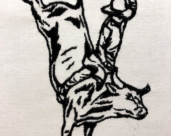 Rodeo Bull Rider Machine Embroidery Pattern Embroidery Design Digital File
