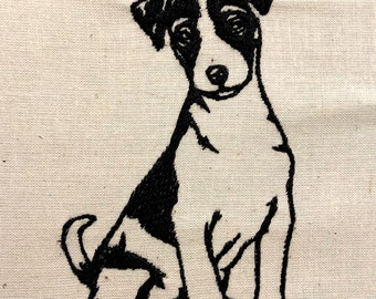 Jack Russell Terrier Machine borduurwerk patroon hond borduurwerk digitaal ontwerpbestand