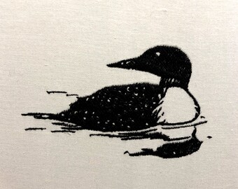 Loon negro máquina bordado patrón bordado diseño archivo digital
