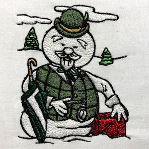 Sam The Snowman Machine Embroidery Pattern Rudolph Embroidery Design Digital File