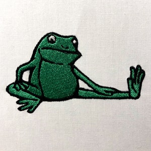 Frog Stretching Machine Embroidery Pattern Dog Embroidery Design Digital File