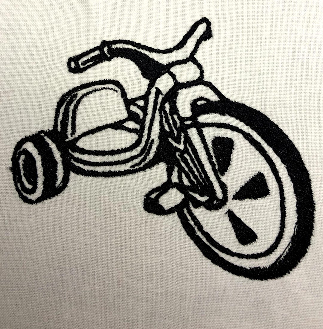 Big Wheel Machine Embroidery Pattern Kids Bike Embroidery Designs ...