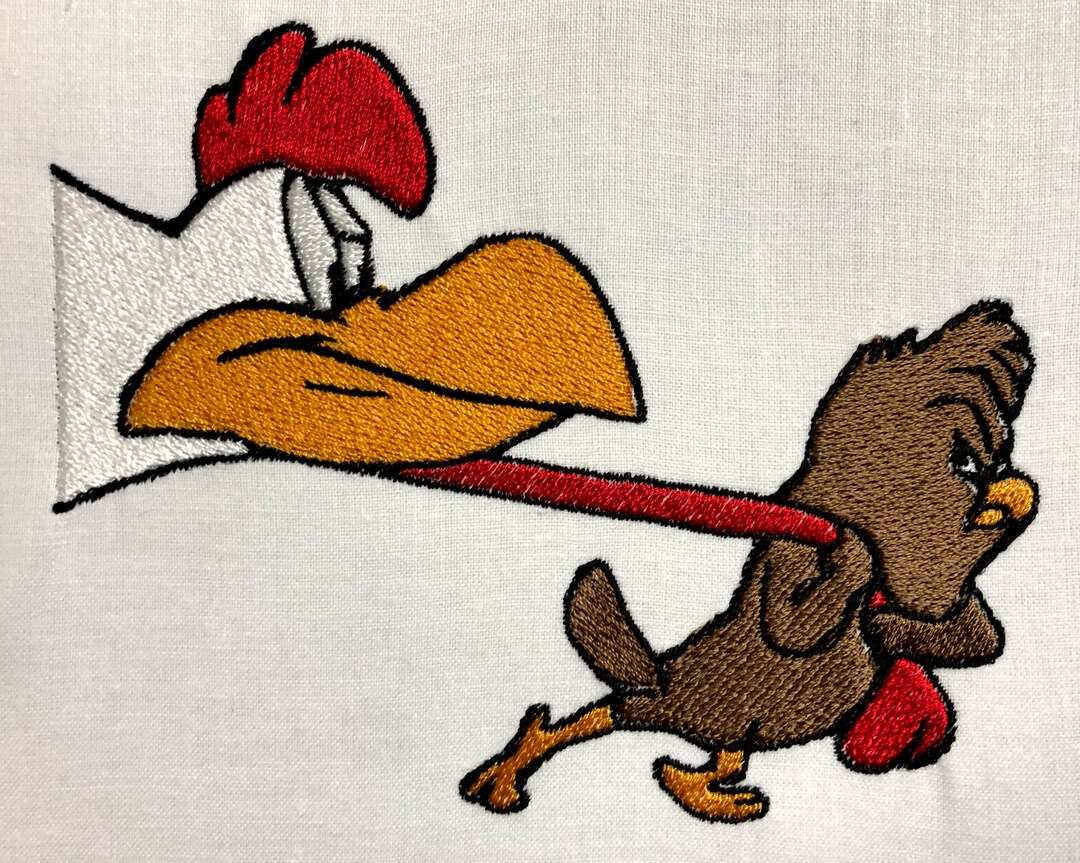 Foghorn Leghorn and Henery Hawk Machine Embroidery Looney Tunes
