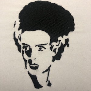 Bride of Frankenstein Machine Embroidery Pattern Halloween Embroidery Design Digital File
