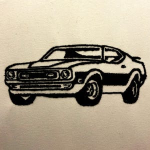 1972 Ford Mustang Machine Embroidery Pattern Auto Embroidery Design Digital File